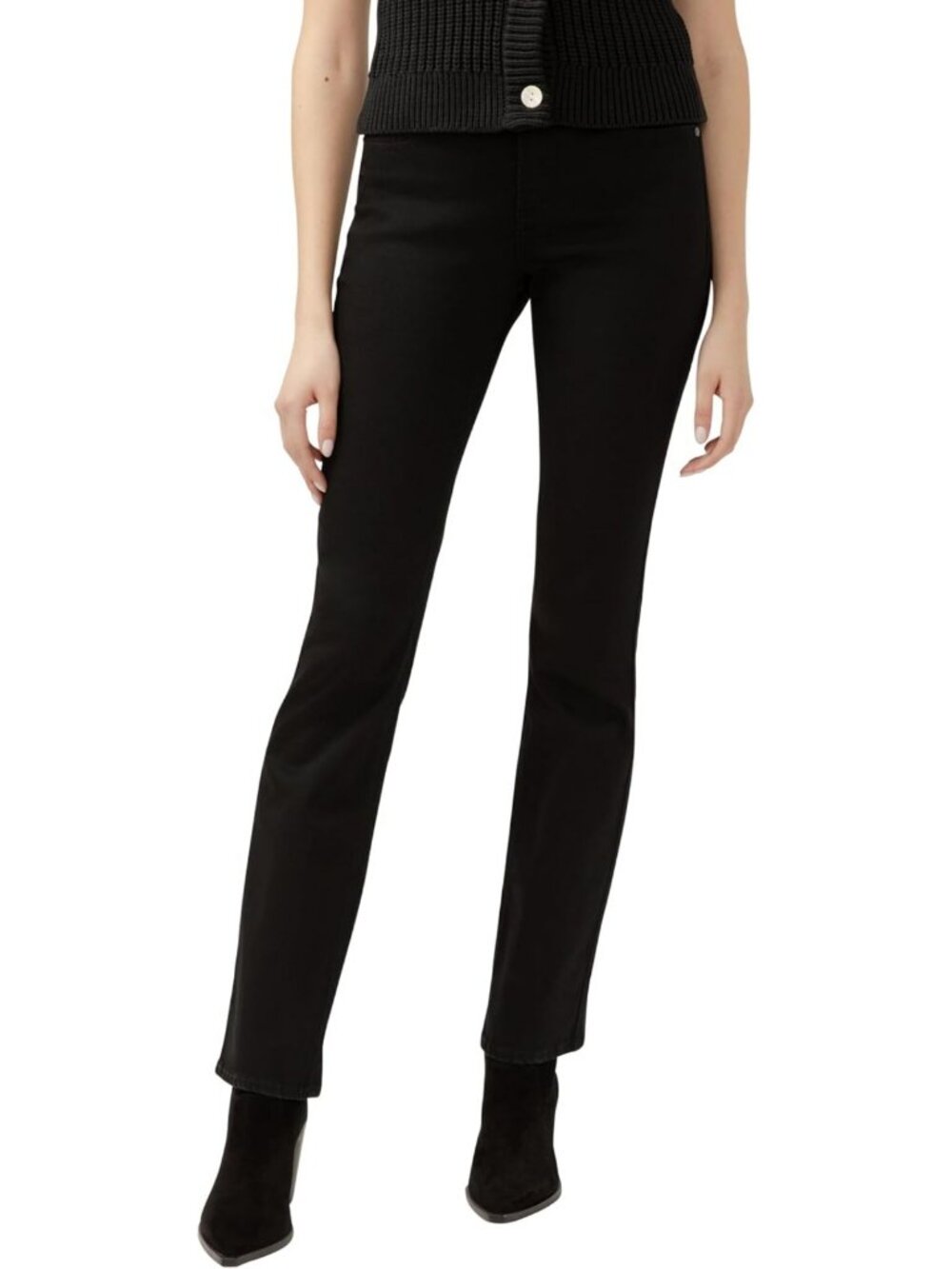 High Rise Curvy Fit Slim Bootcut Jeans for Women - Stylish Silver Denim Look